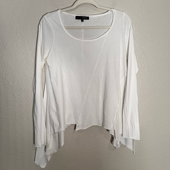 TYSA Long Sleeve White Asymmetrical Y2K Fairy Top - Picture 3 of 9